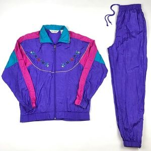 Vintage Windbreaker Track Suit 90s Jacket Pant ❌